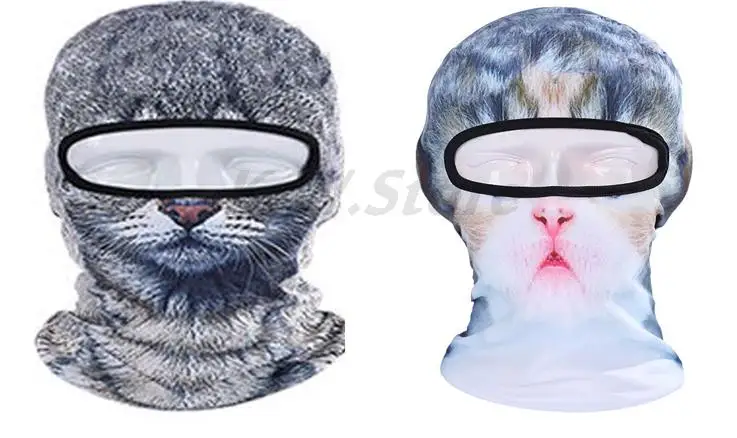 

Novelty 3D Pattern Cat Animal balaclava Outdoor Sports UV Full Mask Headgear Cover Dust Hood Cap Neck Ski Beanie Veil Hat Face