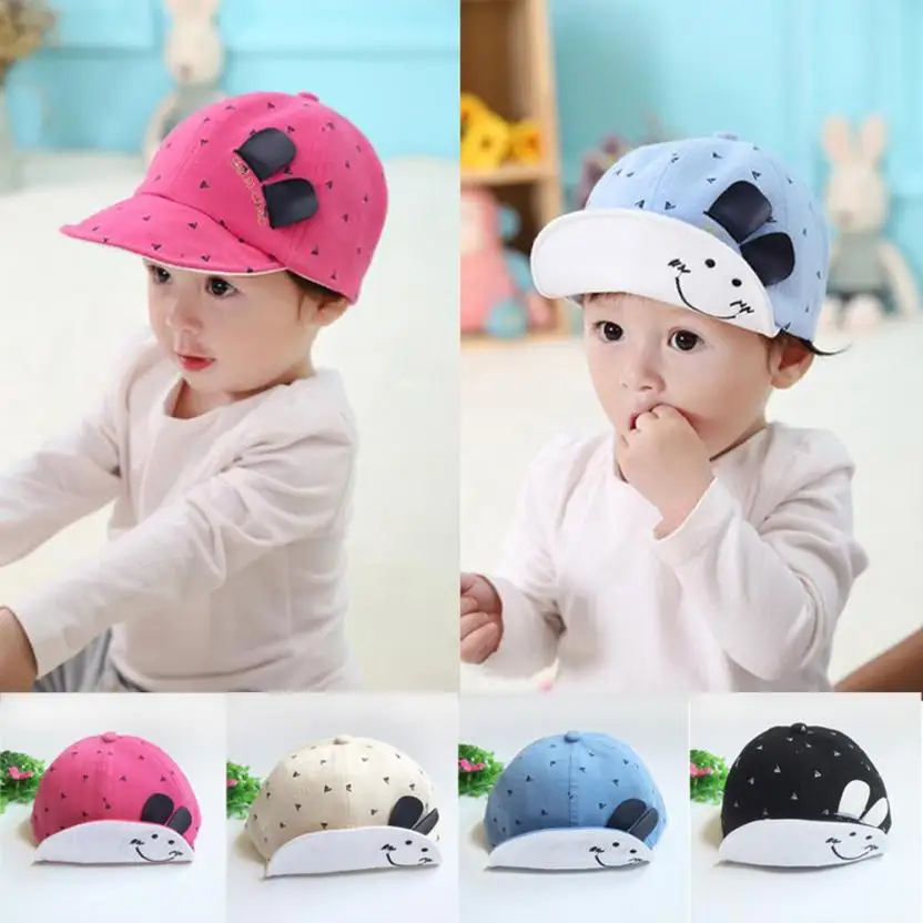 Spring Autumn Cotton Kids Baby Bunny Rabbit Visor Baseball Cap Cotton