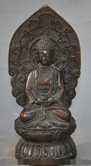 

S2392 6"chinese buddhism bronze seat lotus sakyamuni Tathagata Medicine Buddha statue