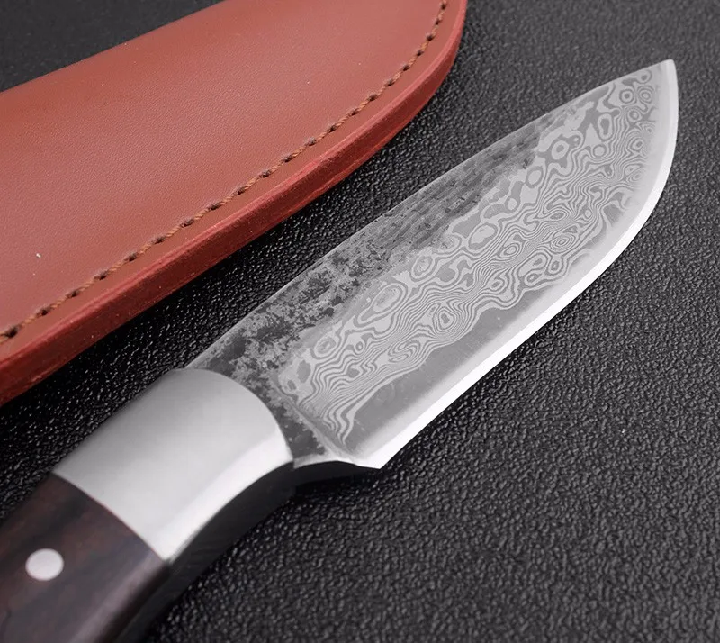 Outdoor Tactical Fixed Knives High-carbon steel Damascus pattern Knife Handmade camping Hunting Knife EDC tools Free shipping Outdoor Tactical Fixed Knives High-carbon steel Damascus pattern Knife Handmade camping Hunting Knife EDC tools Free shipping