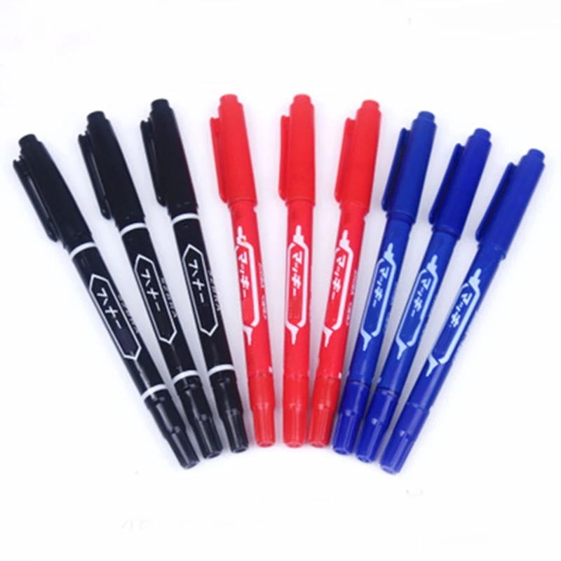 

3pcs CD DVD Double Tip Fine Permanent Oily Marker Pen Black Red Blue Truck Universal Vehicle Marking Ink Home Office School