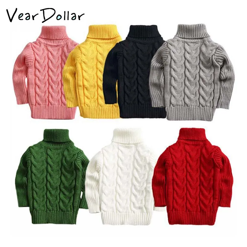 

VearDoller Kids Sweater Autumn Winter Long Sleeve Pullover Knitted Wear Solid Children's Clothing Boys Girls Sweater