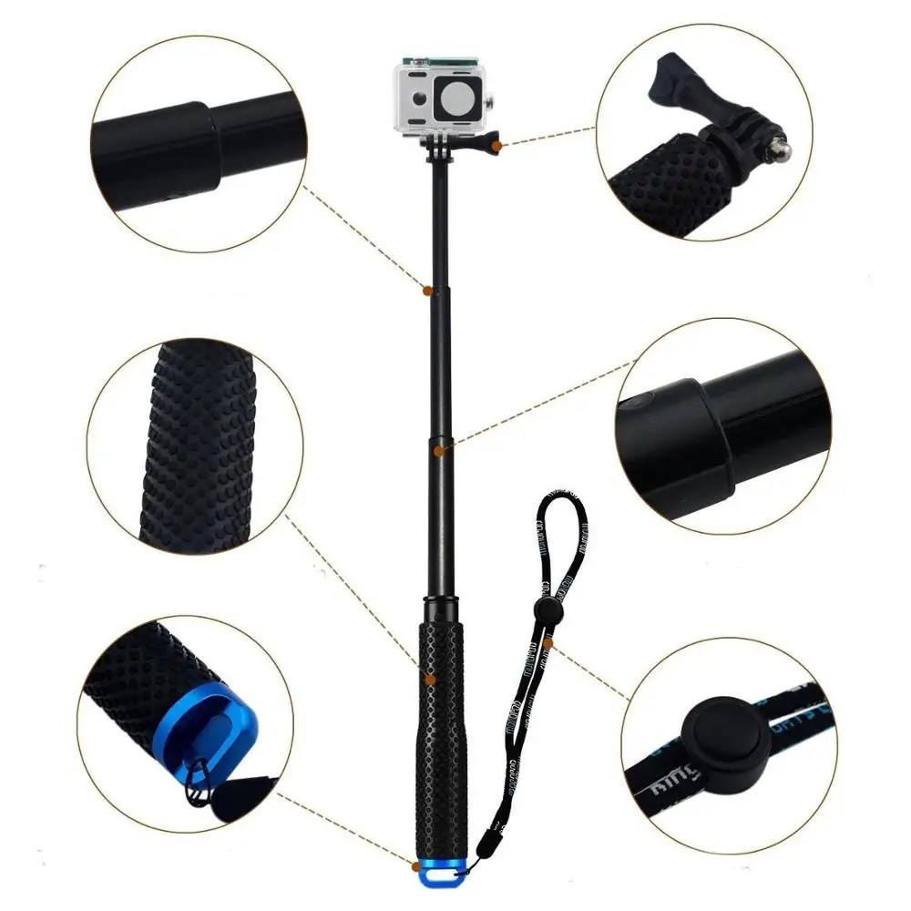 

Selfie Sticks Monopod for GoPro HERO 5 4 3 for SJCAM Extendable Handheld Pole Telescopic Monopod Action Camera POV Accessories