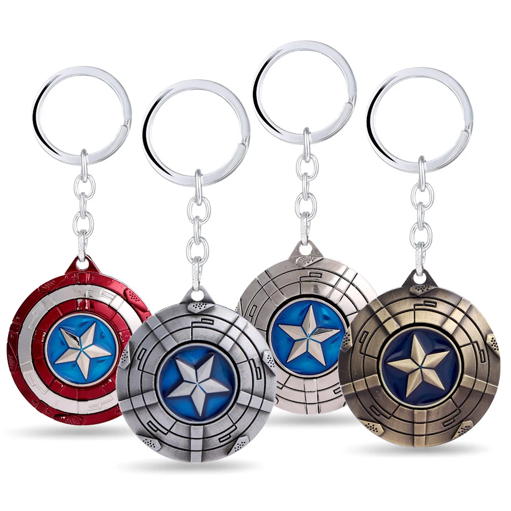 

Captain America Keychain,Rotate shield Pendant Keychain For Super Heros Fans