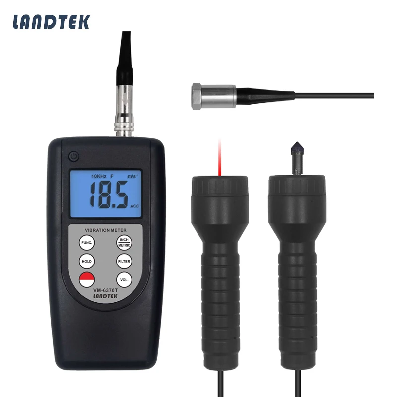 Vibration Tachometer Meter Piezoelectric Sensor Contact Photo Rotation Rate VM6370Tin Speed