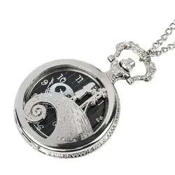 Винтаж серебро стимпанк для мужчин и женщин часы браслет кулон кварцевые карманные ювелирные изделия