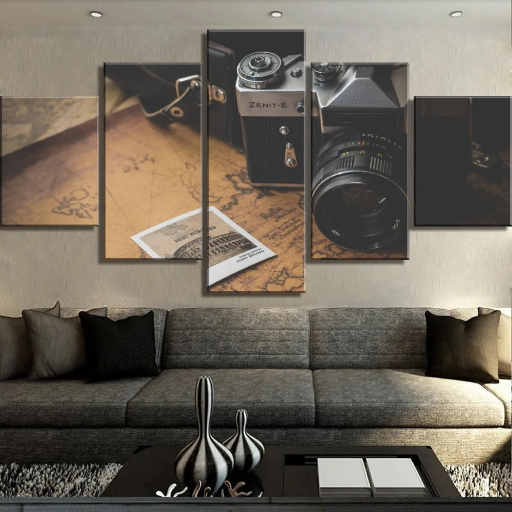 

Camera Landscape Painting Home Decor Picture Painting For Home Decor Canvas Wall Art For Living Room HD Print Painting 5 Piece
