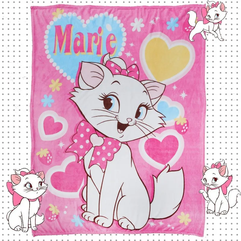 Cartoon-Marie-Cat-Coral-Fuzzy-Blankets-on-Bed-Couch-Air-condition-Sleep-Cover-Bedding-Thorws-Bedsheet