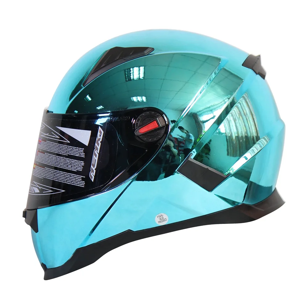 (1pc&9colors) New Arrival ECE Approval Chrome Racing Motorcycle Helmets Motor Full Face Street