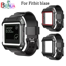 2в1 силиконовый ремешок+ чехол рамка Ремешки для наручных часов для Fitbit Blaze Смарт-часы ремешок спортивный открытый ремешок сменный ремешок для часов