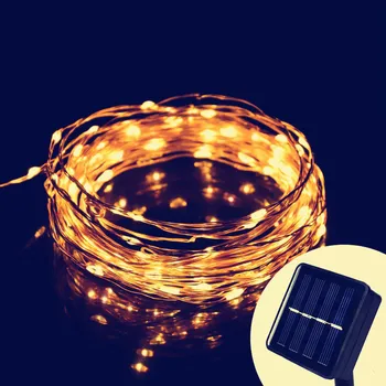 

10M 100LED 20M 200LED Solar outdoor christmas light Copper Wire Fairy String Waterproof Garden Party Decor Night Light