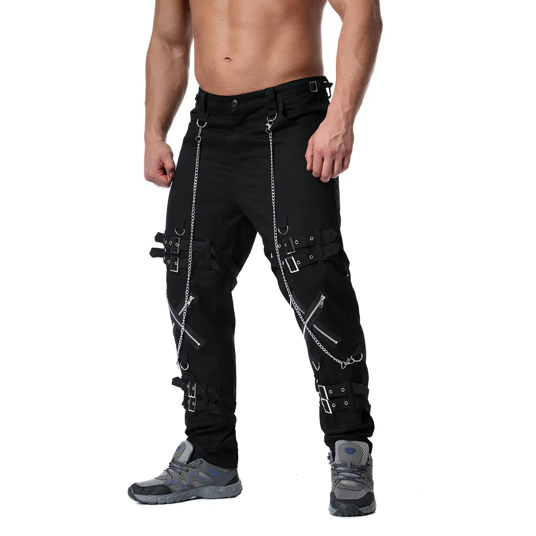 

2019 new men spring pants men's cargo pants muti zippers baggy trousers street sweatpants drop shipping LBZ37