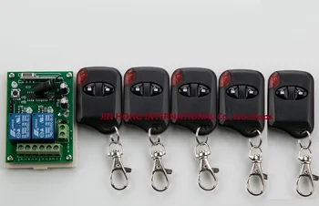 

DC12V 2CH Wireless Remote Control Switch System teleswitch 1& Receiver +5& cat eye Transmitters for Appliances Gate Garage Door