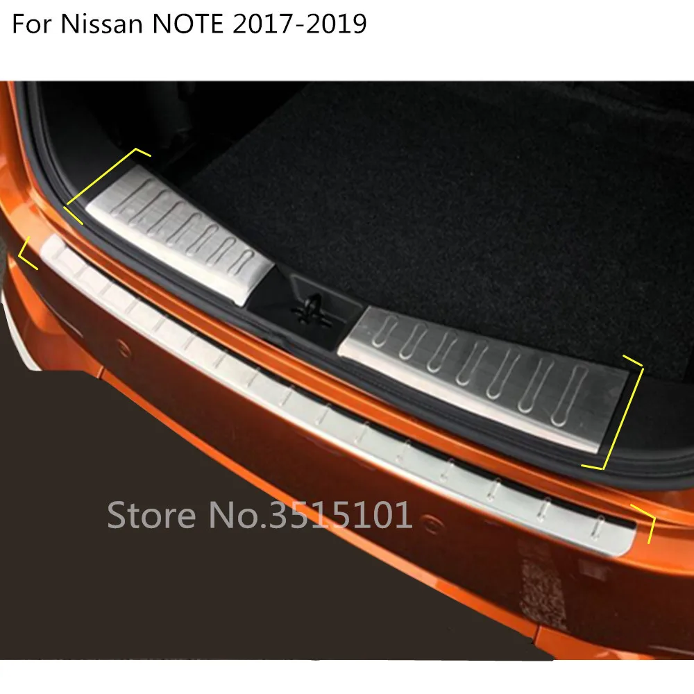 

Car cover inside outside inner Rear Bumper tailgate pedal Strip trim plate threshold For Nissan NOTE 2017 2018 2019
