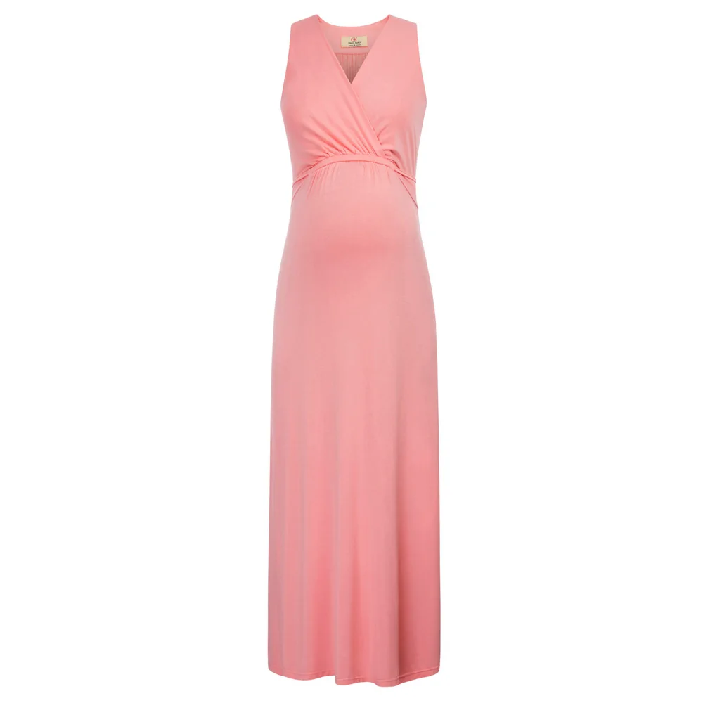 

GK stock black pink women dress vestido longo Pregnant Women Clothes Maternity Nursing Breastfeeding Sleeveless maxi Dress Long