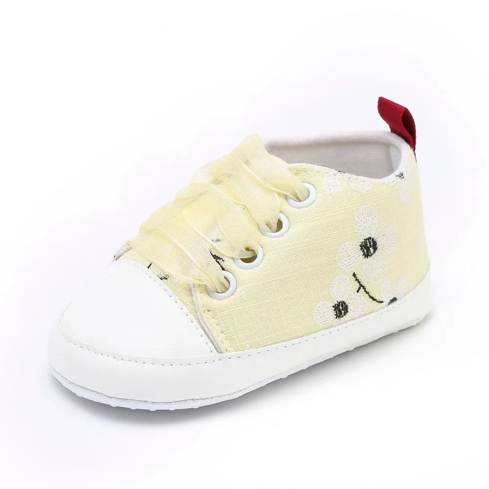 Newborn Toddler Baby Girls Boys Casual Shoes Baby Plum Embroidery Print Toddler Solid Cotton Fabric Shoes Zapatos De Bebe