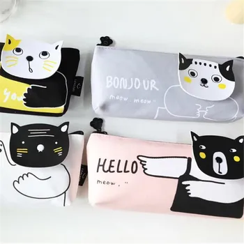 

1 Pcs Kawaii Pencil Case Hip hop gar Canvas Gift Estuches School Pencil Box Pencilcase Pencil Bag School Supplies Stationery