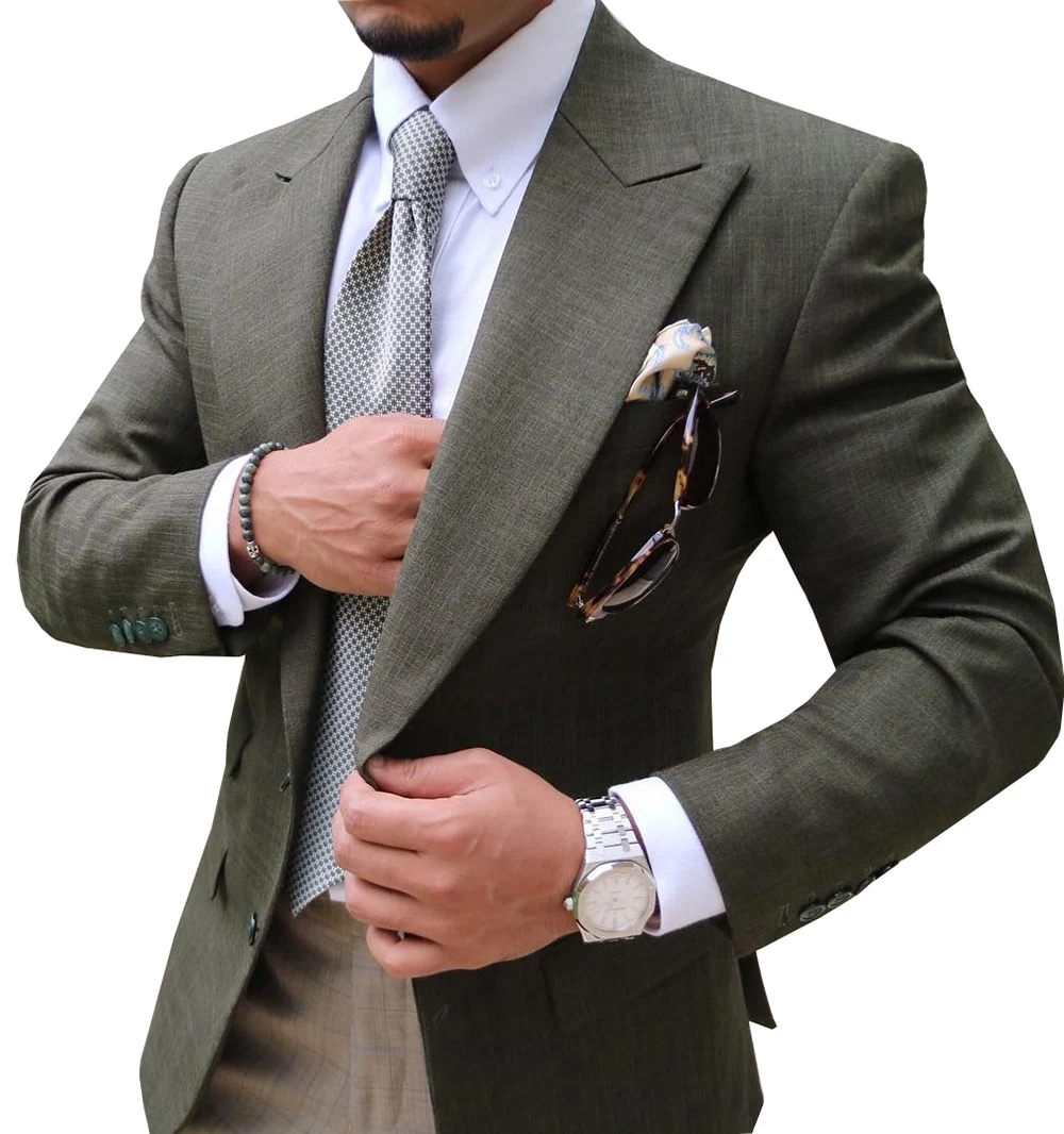 

Only Jacket!!!Causal Slim Fit Notched Label Grey Mens suit Blazer Formal Business For Wedding Groom.Tuxedos.