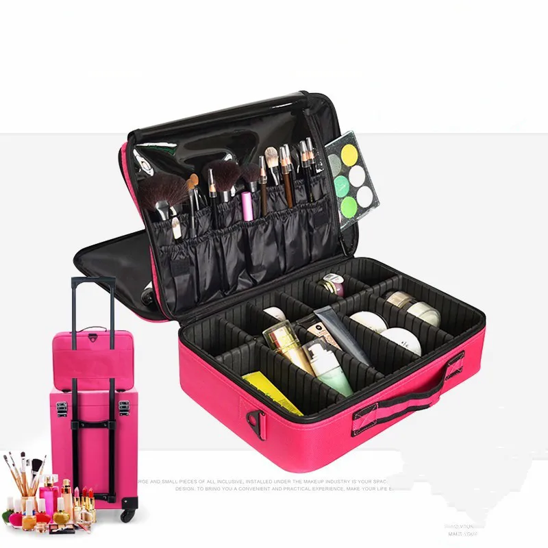 

Brand Suitcases Multi-storey Large Professional Cosmetic Case Nail Pattern Semi-permanent Tool Box Storage Makeup Make Up Bag