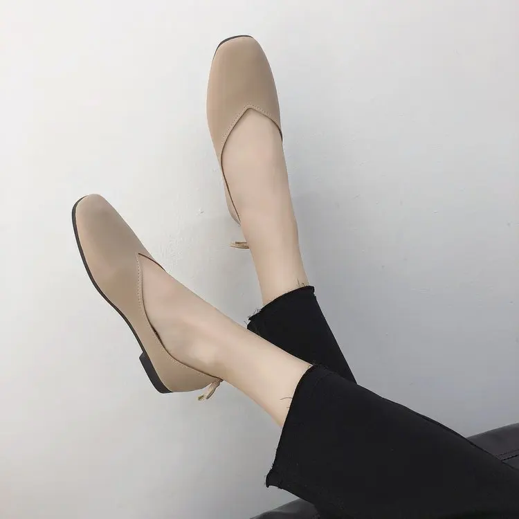 

2019 Ladies Flat Shoes Women Zapatos De Mujer Solid Color Boat Shoes Classic Korean Style Loafers Shoes Shallow Single EUR35-40