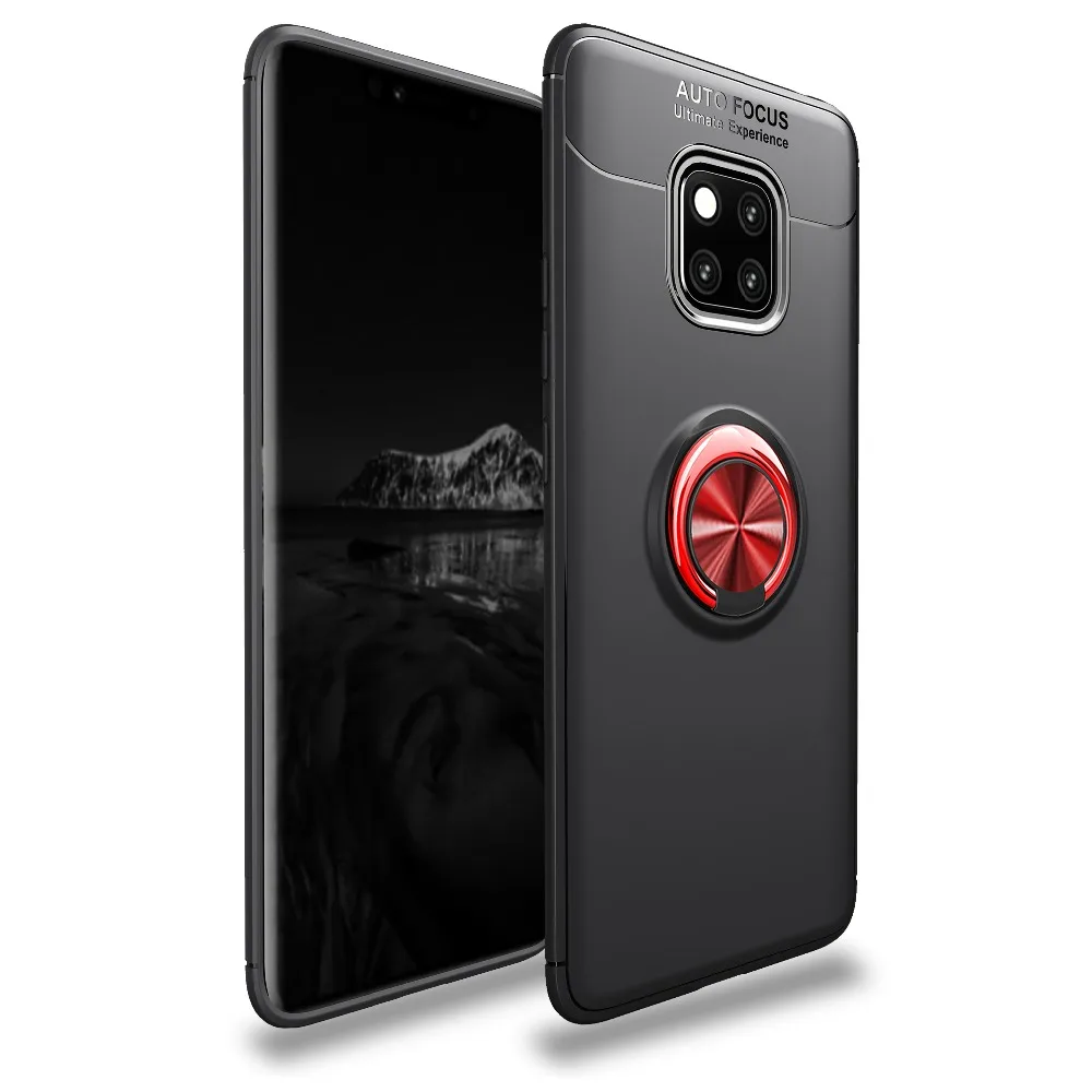 

Bumper on for Huawei mate 20 Pro Case Cover Car Holder Stand Finger Ring Silicone shockproof Cover for Huawei mate 20 Pro case