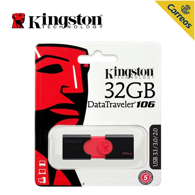 

Kingston 32 GB USB3.0 Flash Driver Technology DataTraveler 106 Flash Disk for Laptop Desktop USB Type-A connector