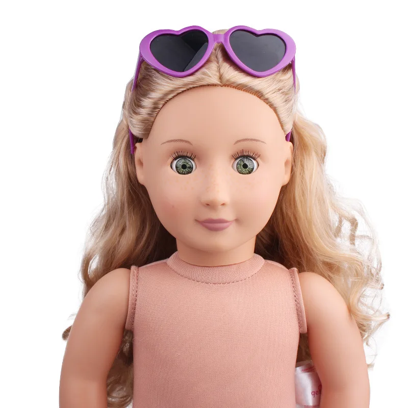 1 шт. мини очки для кукол 43 см аксессуары для новорожденных куклы 18 дюймов американская кукла Пластиковые Сердце цветок солнцезащитные очки