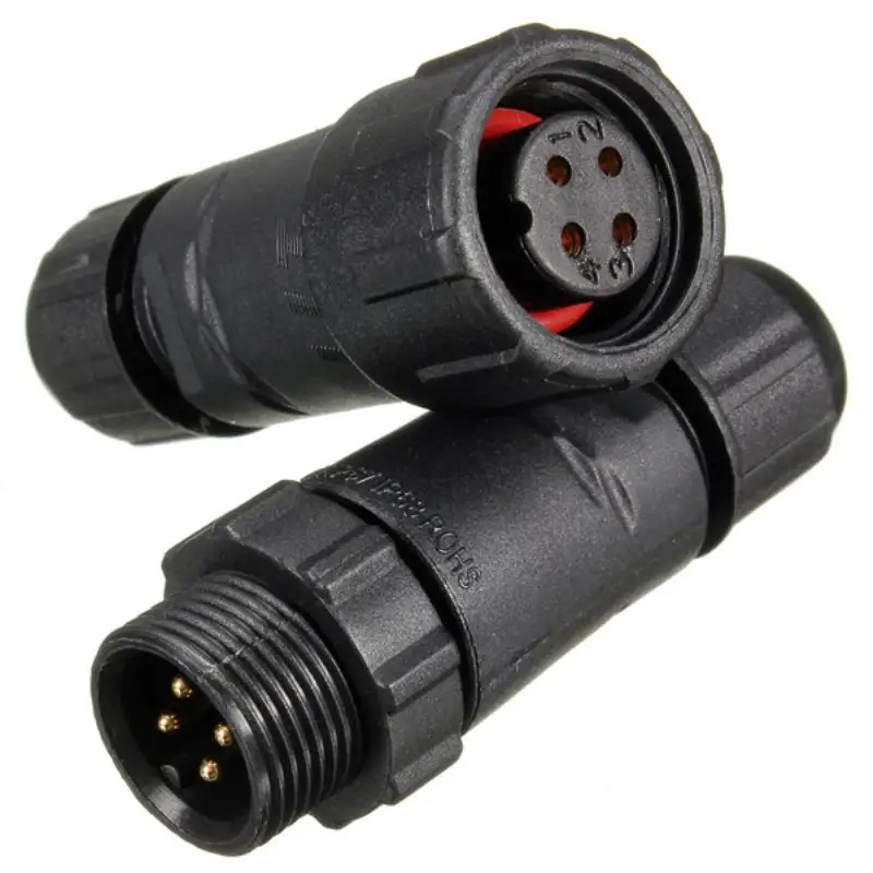 1pc IP68 Waterproof Electric Cable Plug Socket Assembled Soldering Connector 3/4/5/6Pins