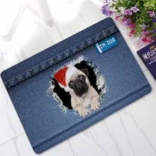 CAMMITEVER Hi I'm Dog противоскользящие Печатные напольные коврики наружные коврики животное собака передней двери коврики