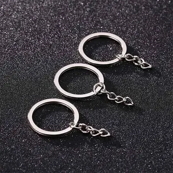 

20pcs/lot Metal Flat Keychain Rings with Extension Chain Ring Connector Material DIY Split Key Ring for Key Chain Jewelry Making