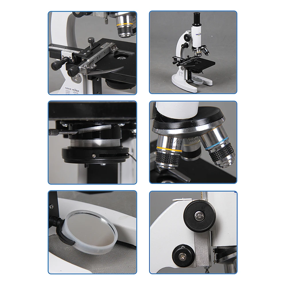 Биомикроскоп студентов с профессиональным 1600/640 раз Биологический микроскоп портативный высокий список окуляры могут быть наклонены