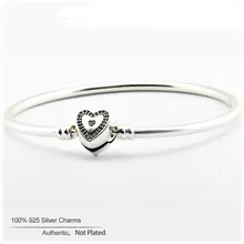 Momentos de Deseo Del Corazón de Plata esterlina Brazalete de Plata de la Joyería Europea Pulseras Para DIY Rebordea El Envío Libre Al Por Mayor