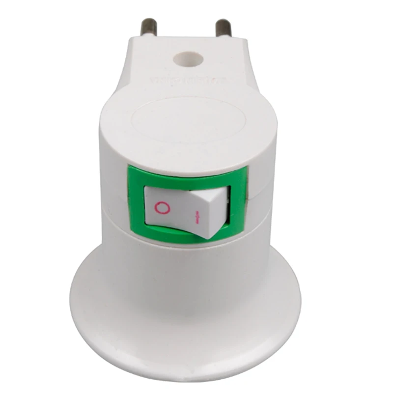 

Jiguoor E27 Lamp Base Socket 250V 6A White EU Plug Night Light With Power On Off Control Switch wall Light Lamp Base