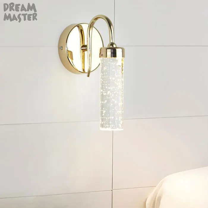 Современный минималистичный 5 Вт светодиодный настенный светильник с кристаллами, золотой, для гостиной, ванной, спальни, прикроватный светильник, для коридора, прохода, балкона, настенный светильник