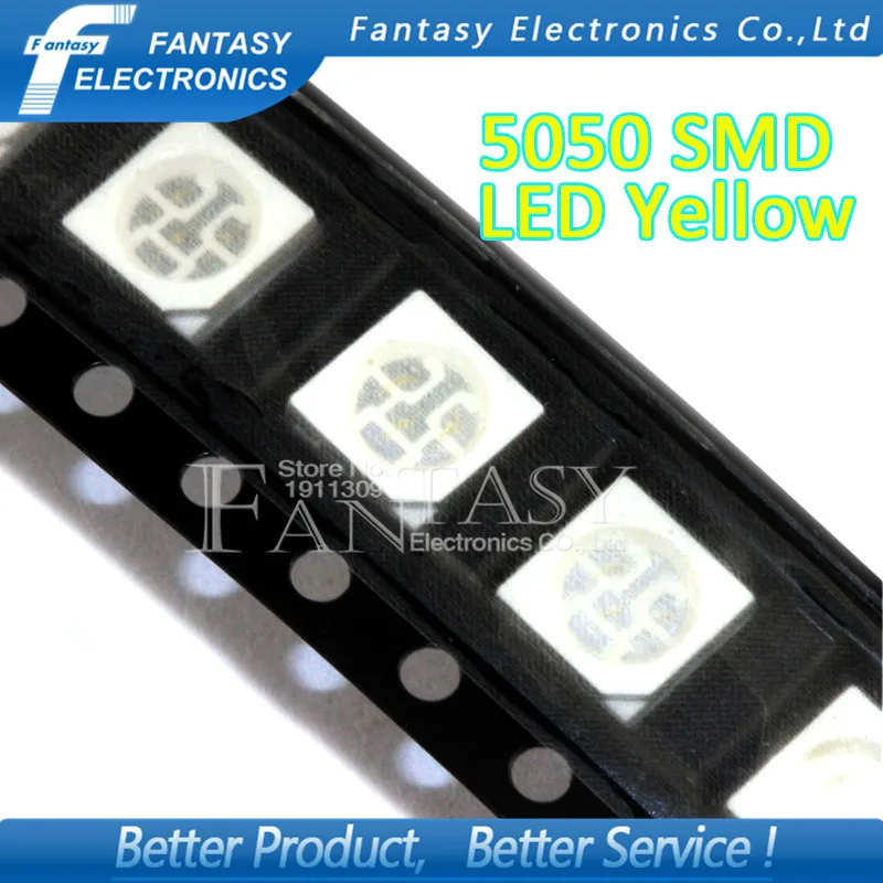 

100pcs Yellow 5050 SMD LED diodes light