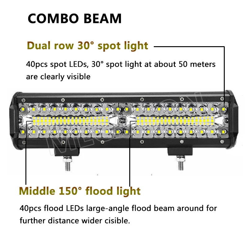 work light bar spot flood combo beam for off road jeep truck ATV SUV BOAT-2-