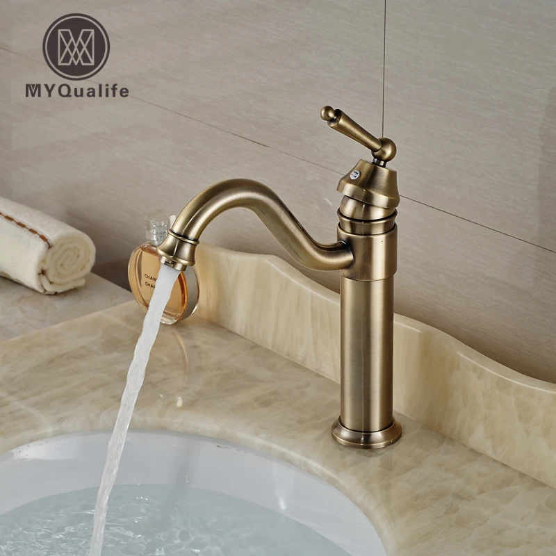

Good Quality Antique Bronze Basin Vanity Sink Faucet Hot Cold Mixer Tap for Bathroom Deck Mount