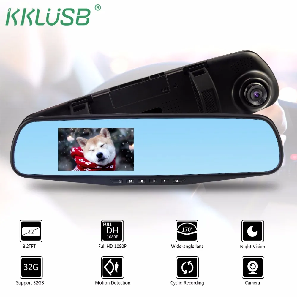 

car dvr dash cam car camera FHD 3.2" Video Registrator Parking Recorder Dash Cam CAR St car video recorder mirror Date Display