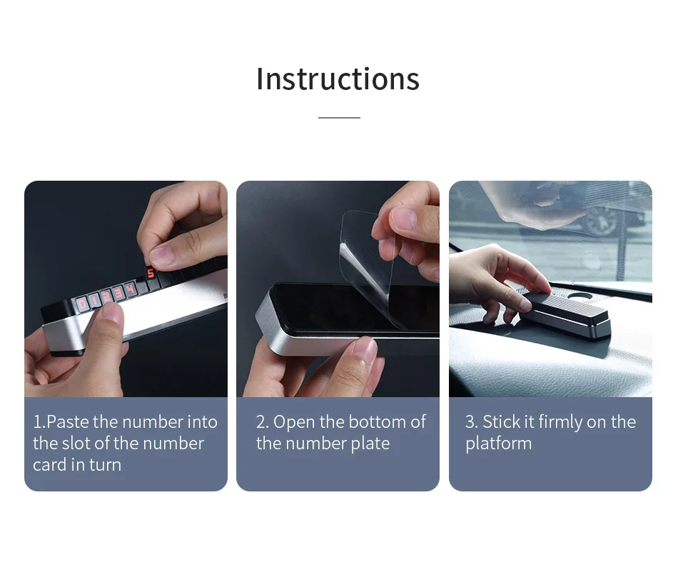 BASEUS Car Holder Temporary Parking Card Phone Number Card Plate Telephone Number Car Park Automobile Accessories Car-styling