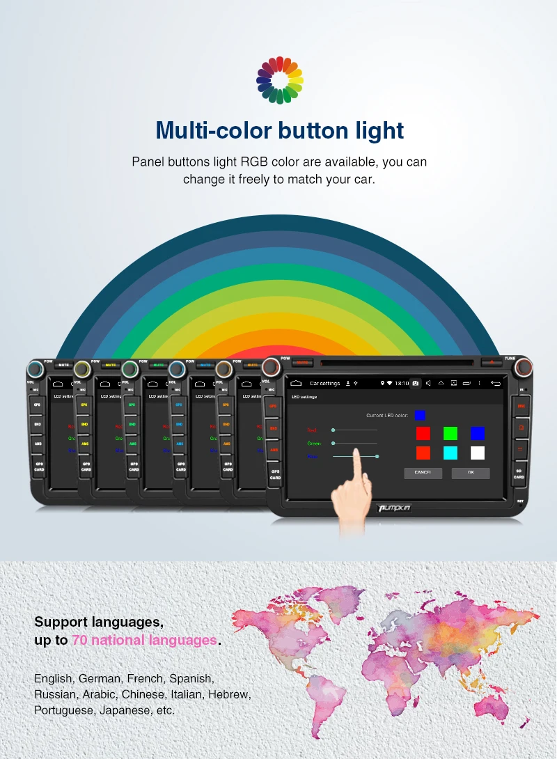 Top Pumpkin 2 Din 8"Android 9.0 GPS Autoradio Stereo Car Multimedia Player For Volkswagen/Golf/Skoda 4GB RAM 32GB ROM Wifi OBD2 DAB 6 Top Pumpkin 2 Din 8"Android 9.0 GPS Autoradio Stereo Car Multimedia Player For Volkswagen/Golf/Skoda 4GB RAM 32GB ROM Wifi OBD2 DAB 6