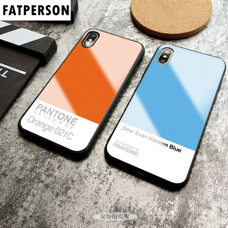 Pantone цветной чехол из закаленного стекла для телефона для iphone 5 6 7 8 6s 6s plus 7plus 8plus x xr xs xsmax