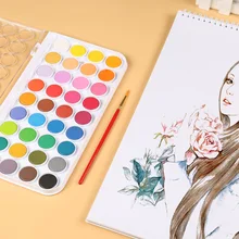 36 цветов, художественный твердый пигмент, профессиональная кисть, портативная для рисования, набор акварельных красок, школьные принадлежности для рисования