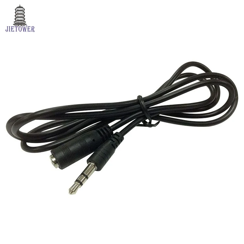 500pcs lot earphone Extension elongate cable cord 3 5mm Male to Female M F Stereo Headphone Audio Extension Cable 1 2M wholesale