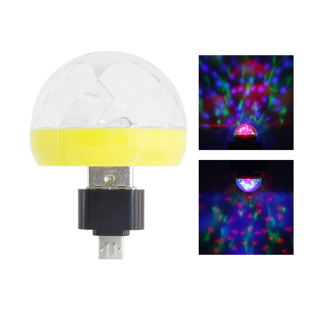 

RGB LED Music Sound Control Car USB Atmosphere Light Mini USB-C DJ Disco Stage Effect Lights Auto Interior Decorative Lamp