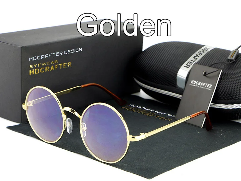 HDCRAFTER Винтаж Круглый 4 цвета оптический Рамки глаз очки S для мужчин или женщин оправы очков Модные - Цвет оправы: Golden
