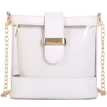 Прозрачная Желейная сумка в гонконгском стиле, портативная маленькая сумка, женская модная сумка на плечо с цепочкой