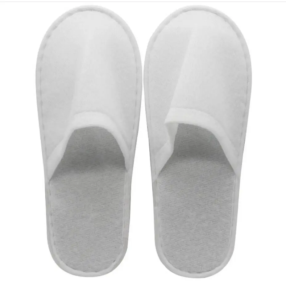 20 пар белых/синих тканевых одноразовые Тапочки для отеля махровые спа-обувь для гостей - Цвет: white