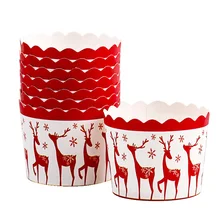 100 ps Рождество красный олень серии Форма для кексов Кондитерская бумага для маффинов формочка для выпечки кексов Высокие температурные чашки маффинов чашка праздничный торт