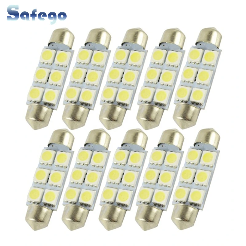 10 шт. 36 мм 39 42 6 SMD 5050 LED C5W автомобильный купол света Автомобильный фестонный свет