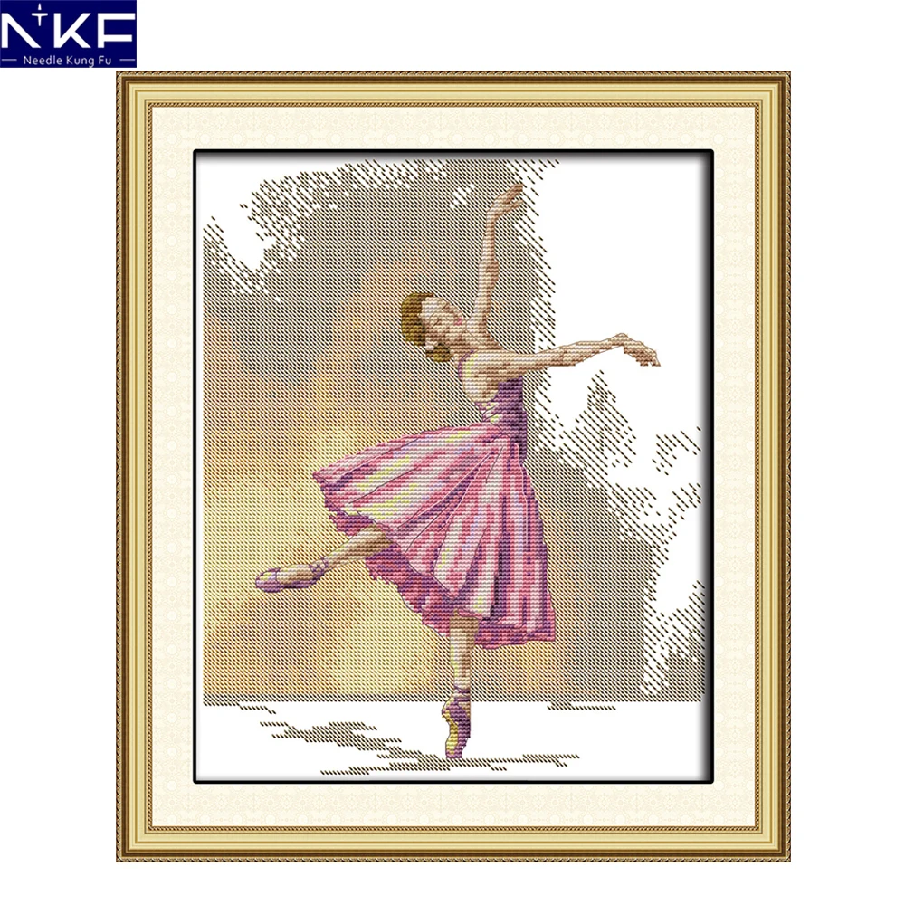 NKF Ballet Pattern DIY Kit Handmade Craft Needlework Cross Stitch Set Embroidery Printed Design Stitching Home Decoration | Дом и сад